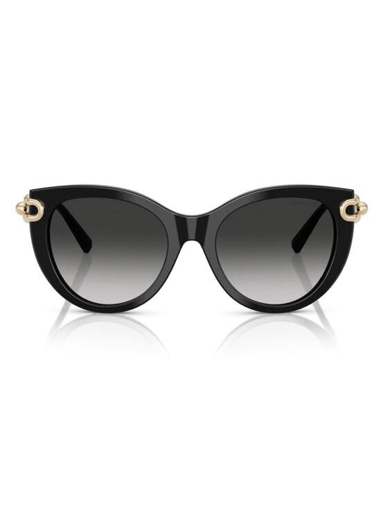 NEW!!! TIFFANY & CO TF4232 80013C Designer Black Cat-Eye Sunglasses Gold Accents main image 6